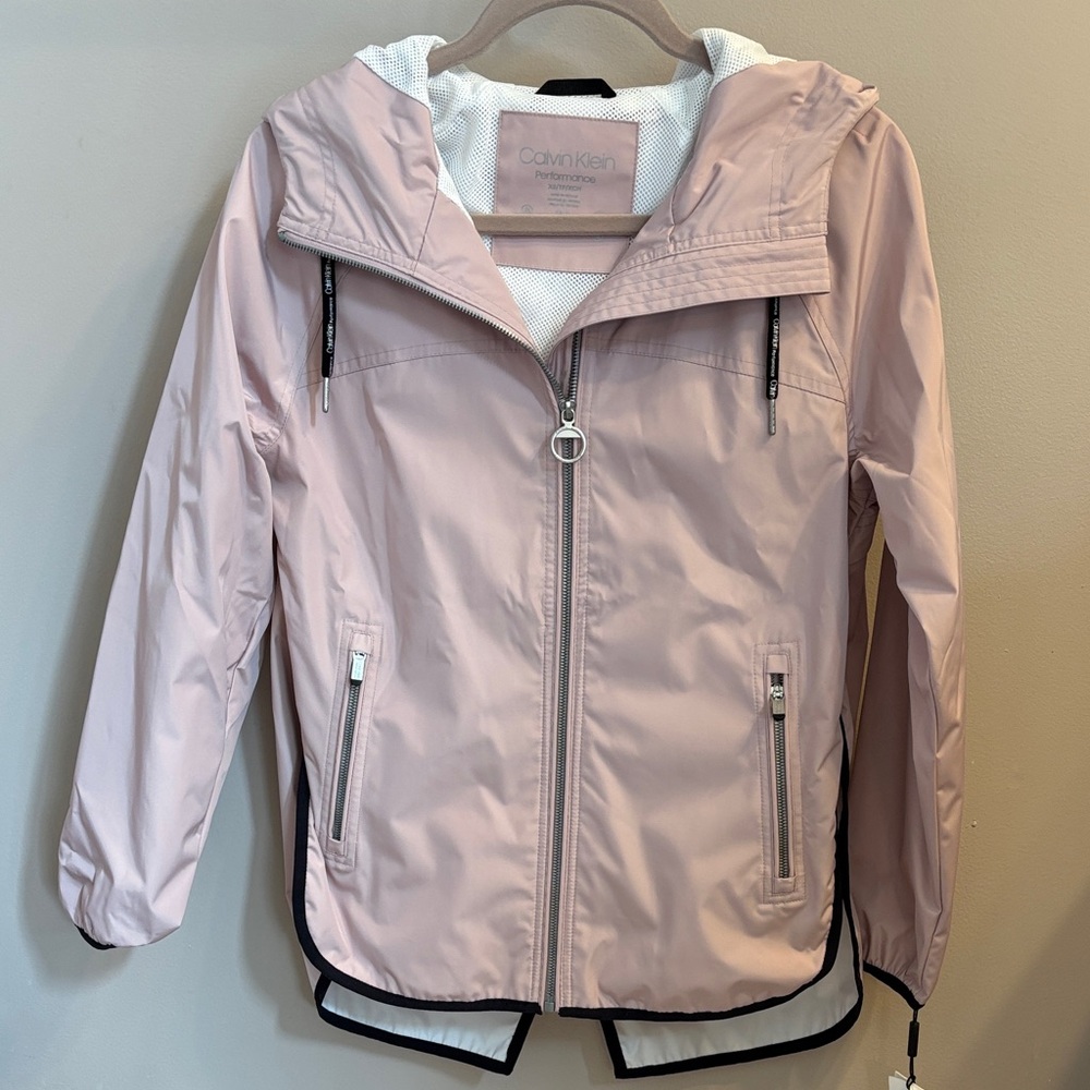 Calvin Klein Performance Blush Pink Hooded Utility Jacket